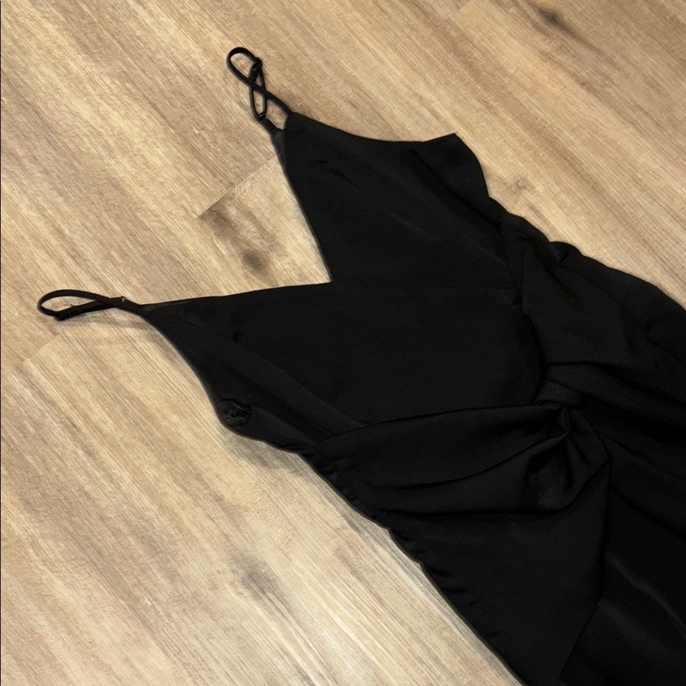 Modern Citizen Black Slip Dress Spaghetti Strap Plunge